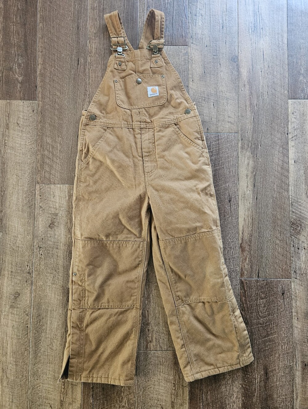 Carhartt Brown Duck Bib Overalls - Youth Size 7 - Like New
